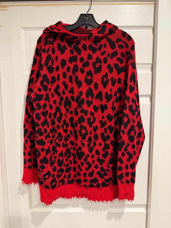 R13 Sweaters - R13 Red and Black Leopard Crewneck Sweater